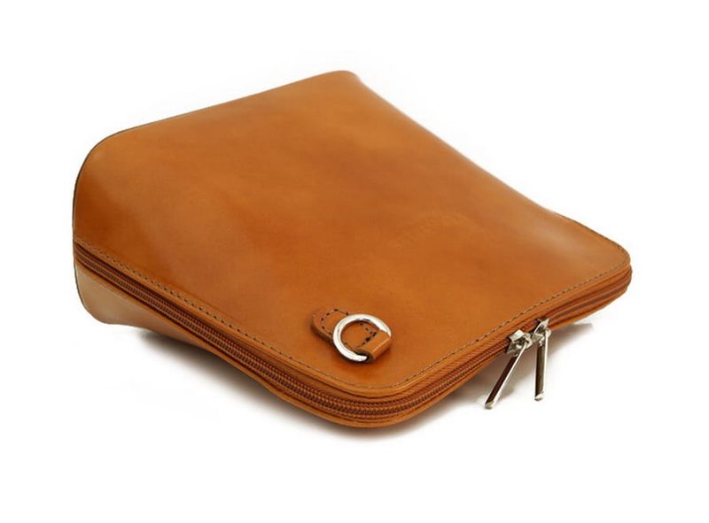 VERA PELLE torebka skórzana damska listonoszka stożek V024 fuksja zdjęcie 5