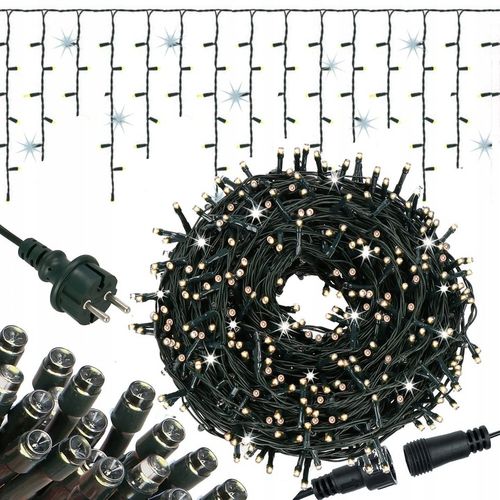 LAMPKI SOPLE CHOINKOWE 300LED KURTYNA ŚWIETLNA FLASH ZEW/WEW CIEPŁY BIAŁY na Arena.pl
