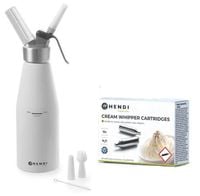 SYFON DO BITEJ ŚMIETANY HENDI 0,5L Z NABOJAMI N2O 10 SZTUK KOMPLET ZESTAW
