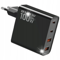SZYBKA ŁADOWARKA SIECIOWA GaN 100W 2x USB 2x USB-C QC 3.0 + PD UNIWERSALNA