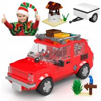 Klocki autko Maluch z przyczepką zestaw model retro samochodu Polski Fiat