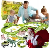 MEGA TOR WYŚCIGOWY DINOZAURY DINO PARK ZESTAW XXL