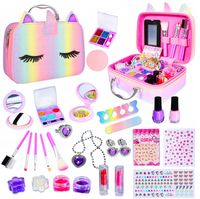 Duży ZESTAW KOSMETYKÓW do MAKIJAŻU STYLIZACJI PAZNOKCI dla DZIECI KUFEREK