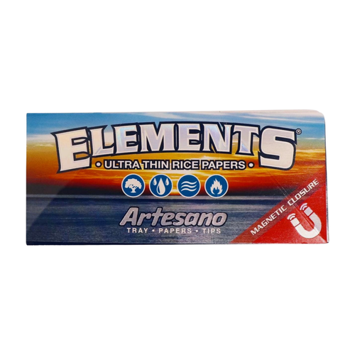 box - 15 x bibułki elements artesano king size slim + tipy + tacka na Arena.pl