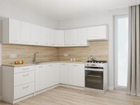 Zestaw mebli kuchennych Rodos Białe + Blat