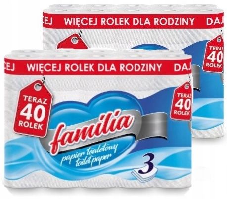 Papier toaletowy Familia 3 warstwy Celuloza 40 ROL na Arena.pl