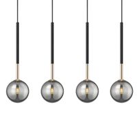 Loftowa Lampa zwisająca Arcturus P0574-04D-SDFZ czarna dymiona złota