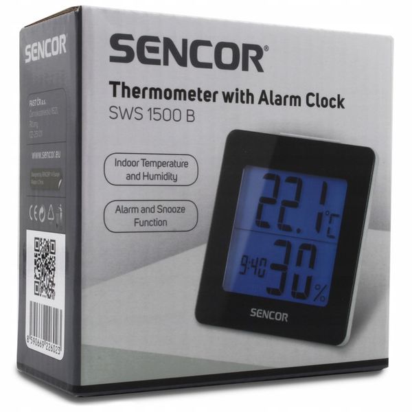 TERMOMETR POKOJOWY WILGOTNOŚCIOMIERZ ZEGAREK LCD + GRATIS zdjęcie 3