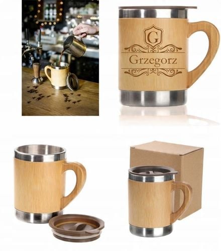 Bambusowy kubek termiczny 300 ml | Kol na Arena.pl