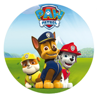 Opłatek na tort PAW Psi Patrol Pies Pieski Marshall Rubble Rocky Skye Zuma