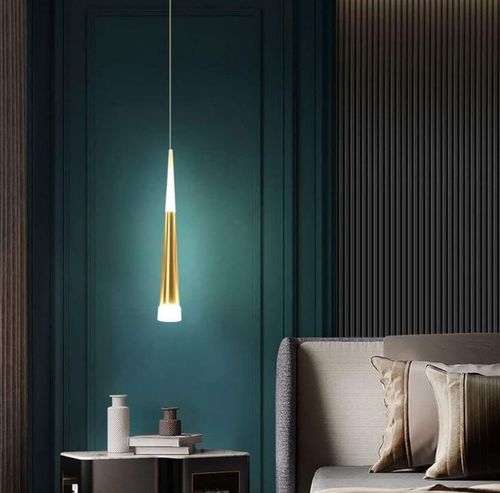 Lampa stożek LED klosz wisząca sufitowa AT50-1SL-Gold na Arena.pl