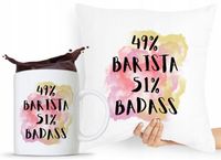 Zestaw Poduszka + Kubek Dla Baristy Prezent Z Nadrukiem Ze Zdjęciem