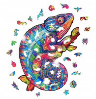 PUZZLE DREWNIANE DLA DOROSŁYCH KOLORY KAMELEON S