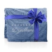 Prezent na Dzień Babci Dziadka Koc z Haftem Dedykacji 160x200 Mikrofibra