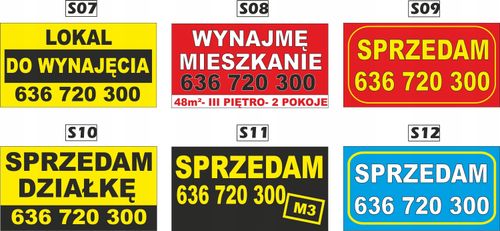 Tablica Szyld SPRZEDAM Wynajmę Działkę 100x50cm na Arena.pl