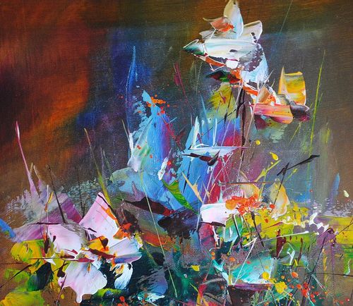 Abstrakcja, kwiaty (50x60cm) na Arena.pl