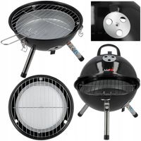 LUND GRILL WĘGLOWY PRZENOŚNY Z POKRYWĄ RUSZT STALOWY OKRĄGŁY 32CM