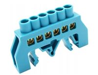 Szyna izolowana niebieska 6P DIN 6x9 NPE-B6-6 Tracon