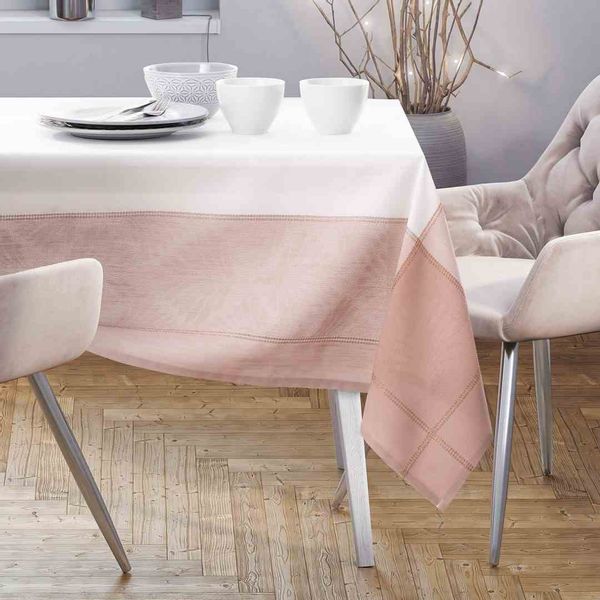 TCLOTH/AH/LILLE/PINK+WHITE/140X280 zdjęcie 2