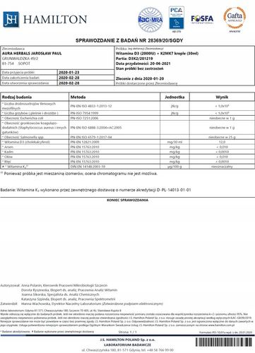 AURA HERBALS Witamina D3 + K2MK7 w kroplach 30 ml na Arena.pl