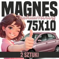 Mata Magnetyczna na Auto 75x10 cm - Profesjonalna Reklama magnes - 2 szt