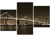 60 90CM OBRAZ 3 ELEM MOST NOCĄ TANEL TEEMUSK ŚCIENNY DRUK PŁÓTNO