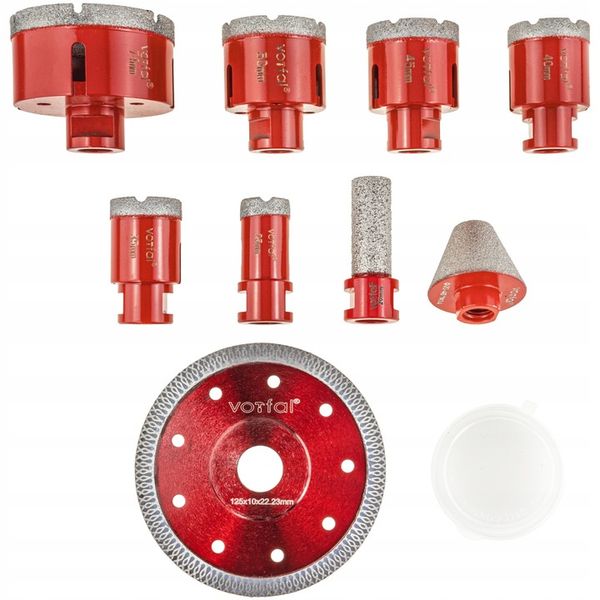 WIERTŁA WIERTŁO DIAMENTOWE OTWORNICE DO GRESU 20-74 MM OTWORNIC TARCZA GRES zdjęcie 2