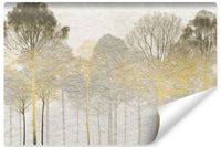 Fototapeta Do Sypialni Złote DRZEWA Las Abstrakcja Beton 360cm x 240cm