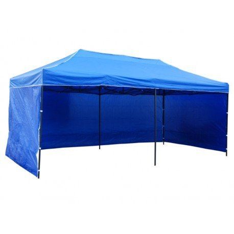 Pawilon handlowy ekspresowy - 3x6 m - 3 ściany - niebieski zdjęcie 1