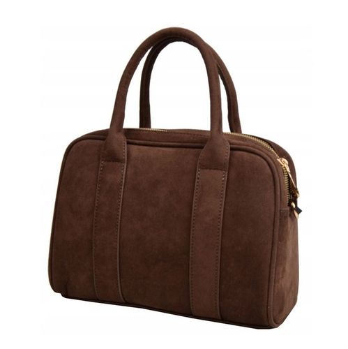 Flora&Co torebka kuferek zamsz CZEKOLADOWA elegancka CASUAL na Arena.pl