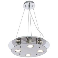 LAMPA wisząca NAOMI 2647 Rabalux okrągła OPRAWA zwis przydymiony chrom