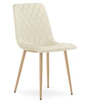 Krzesło TURIN - jasny beż aksamit / nogi kolor drewna x 1