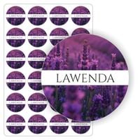 NAKLEJKI lawendowe samoprzylepne LAWENDA mydła rękodzieło świece olejki 5cm