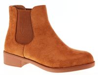 Botki zamszowe sztyblety na niskim obcasie camel Rozmiar obuwia - 39