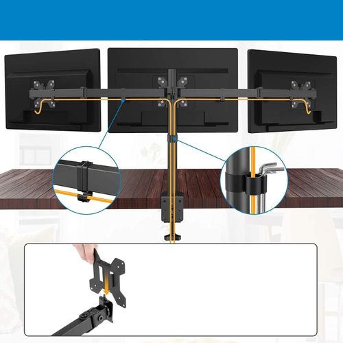 HUANUO Regulowany Uchwyt na 3 Monitory 13-24 Cali Czarny na Arena.pl