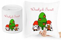 Na Święta Zestaw Poduszka + Skarbonka Prezent Z Nadrukiem Ze Zdjęciem