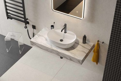 Delta PI bateria umywalkowa stojąca, czarny mat na Arena.pl