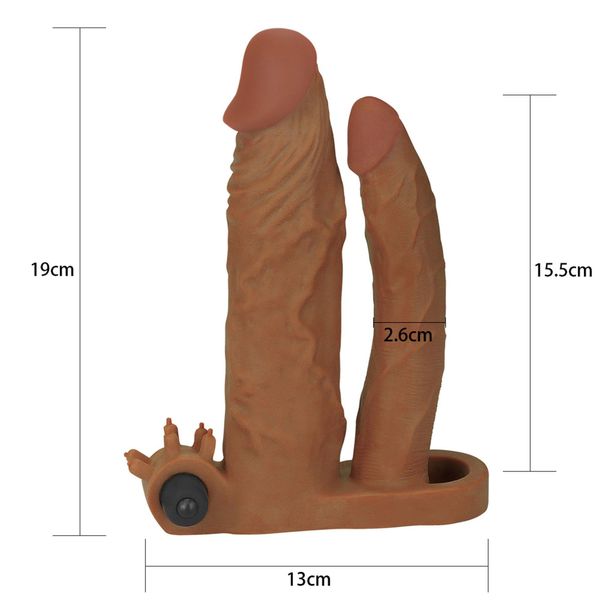 Add 2"" Pleasure X Tender Vibrating Double Penis Sleeve zdjęcie 6