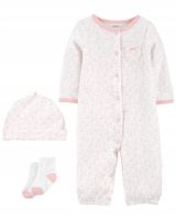 Carter's Zestaw Pajac czapka skarpetki 62 3 m +