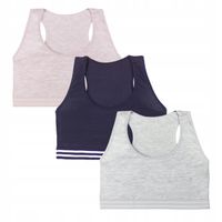 Top Biustonosz Dziewczęcy Bawełniany MIX KOLOR Gładkie 3 szt. MORAJ 146