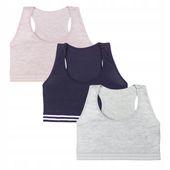 Top Biustonosz Dziewczęcy Bawełniany MIX KOLOR Gładkie 3 szt. MORAJ 146