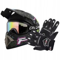 KASK CROSS GOGLE RĘKAWICE NA CROSS ENDURO QUAD ROWER BMX HULAJNOGA XS