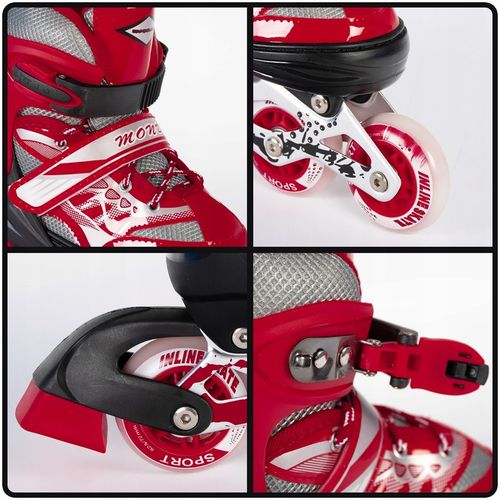 ROLKI REGULOWANE DLA DZIECI CHŁOPCA 38-41 CZARNO CZERWONE DZIECIĘCE na Arena.pl