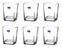 Szklanka do whisky drinków 250 ml kwadratowa bezbarwna komplet 6 sztuk