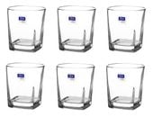 Szklanka do whisky drinków 250 ml kwadratowa bezbarwna komplet 6 sztuk