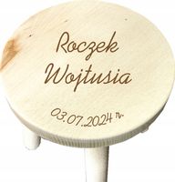 TABORECIK krzesełko DREWNIANE DLA DZIECKA grawer PREZENT na roczek + IMIĘ