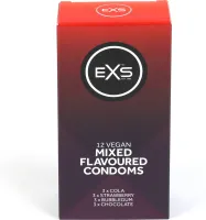 exs mix smakowy prezerwatywy 12 sztuk - truskawka, czekolada, guma