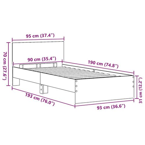 Łóżko ręcznie robione z dębu 90x190 cm z drewna inżynieryjnego na Arena.pl