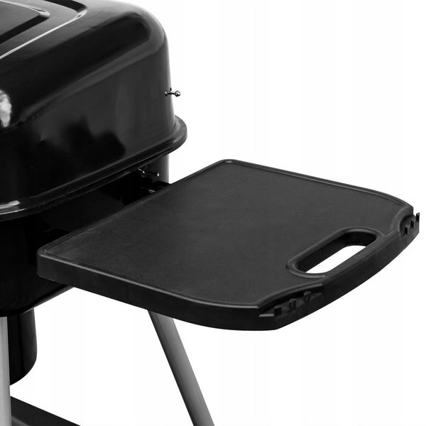 Grill węglowy ogrodowy duży przenośny Pokrywa półki kółka transportowe zdjęcie 12