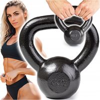 KETTLEBELL ODWAŻNIK DO ĆWICZEŃ KETTLE HANTLA HANTEL ŻELIWNY FITNESS 4KG